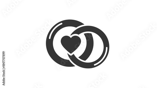 Minimalist interconnected hearts and circles symbol representing unity and love in simple