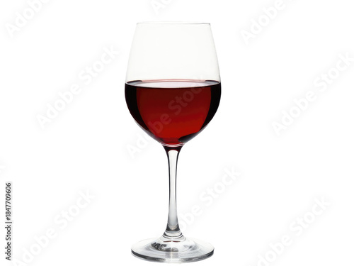 A glass of red wine placed on a white background.transparent background