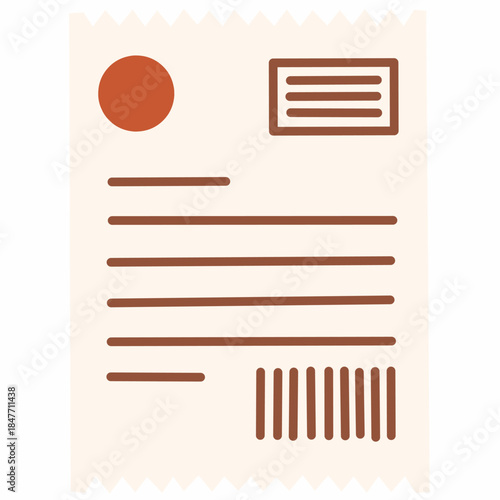 Shipping Receipt in Flat Hand-Drawn Style for Delivery Records