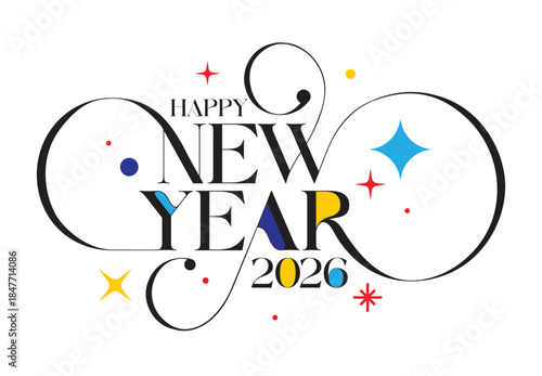 New Year celebration typography vector for greeting templates