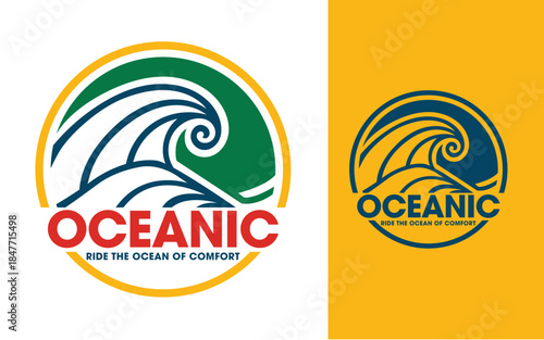 Oceanic Wave Logo Vector Design with Comfort Slogan