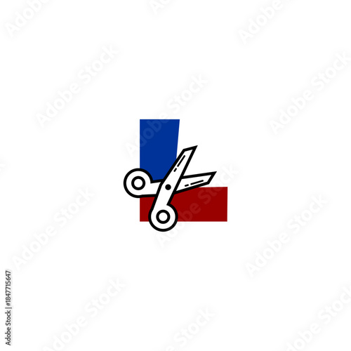 Modern Scissor and Letter L l...