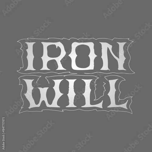 Iron Will Bold Vintage Typography Logo Vector Design