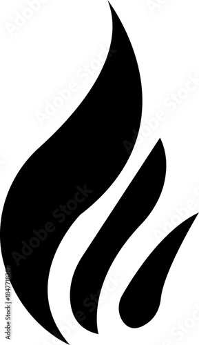 Fire icon with flame symbols in gradient, black flat, style, burning heat blaze energy illustration group for safety warning hazard UI design and emergency graphics