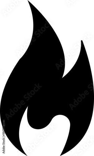 Fire icon with flame symbols in gradient, black flat, style, burning heat blaze energy illustration group for safety warning hazard UI design and emergency graphics