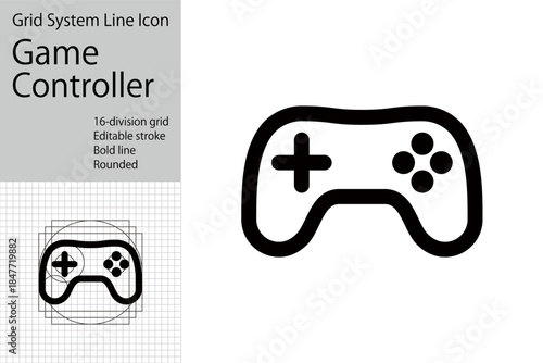 Game controller joystick icon, e-sports symbol