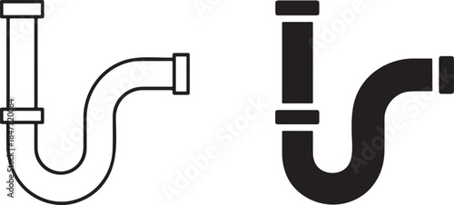 Plumbing silhouette icon set in different styles for repair, service, app, web, and UI design.