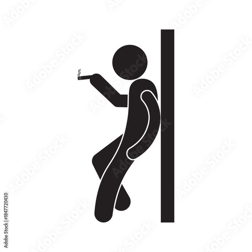 flat icon vector of a person smoking