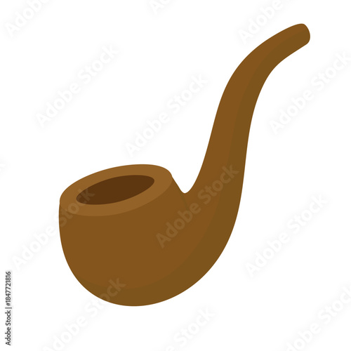Classic Irish wooden smoking pipe symbol for Saint Patrick festive vector clipart illustration.