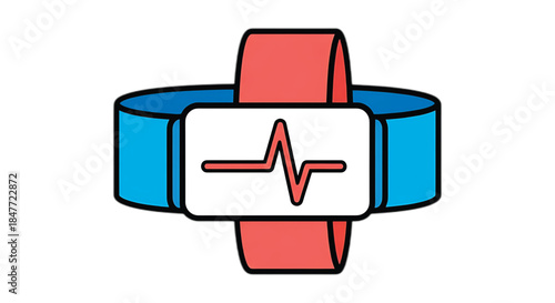 Modern wearable fitness tracker monitors heart rate with a bright, clean design