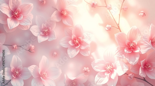 Abstract Soft Pink Pastel Floral Background Illustration with Elegant Smooth Texture, Harmonious Colors, and Dreamy Lighting for Romantic Wallpaper or Decorative Design