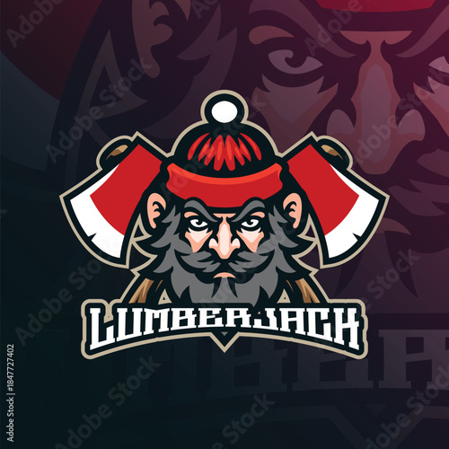 Lumberjack mascot logo design vector. Lumberjack illustration for sport and esport team.