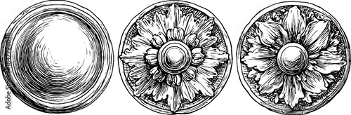 Intricate vintage architectural ornament set for retro design and decoration