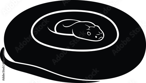 coiled snake silhouette a serpent resting in a circular shape