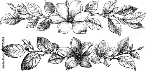 Elegant floral arrangements vintage engraving design for decoration and embroidery