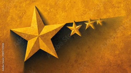 Wallpaper Mural Golden stars illustration on yellow background for ranking and success Torontodigital.ca