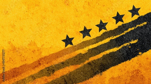 Wallpaper Mural Abstract star and stripe design with yellow and black colors on textured background Torontodigital.ca