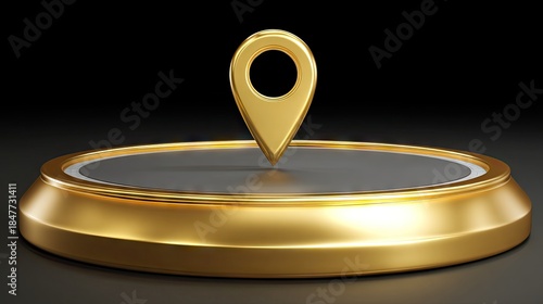 Wallpaper Mural Golden location marker on a podium symbolizing place and navigation Torontodigital.ca