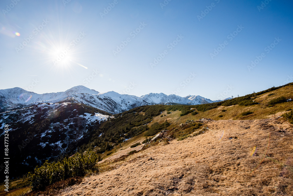 Obraz premium Winter view from Grzes peak in the Western Tatras 