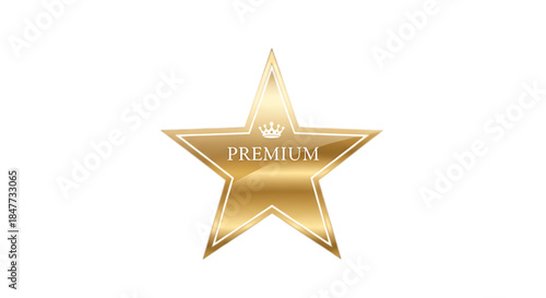 Golden star badge with the word 'Premium' and a crown, symbolizing excellence and high quality.