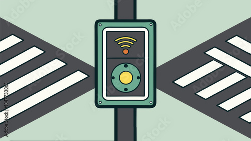 Pedestrian Crossing Signal with Wi Fi Symbol traffic light