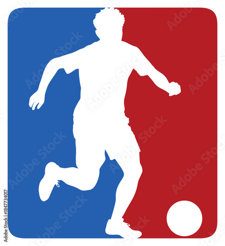 Football red and blue emblem