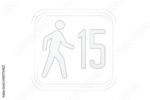 Pedestrian Symbol with Countdown Timer walking man