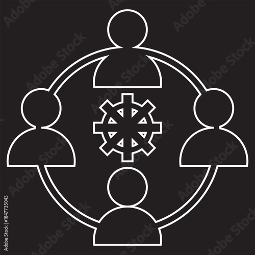Human interaction and teamwork icons set. Collection  human interaction, teamwork and collaboration icons showing communication, coordination and group processes in flat vector illustration .EPS10/AI.