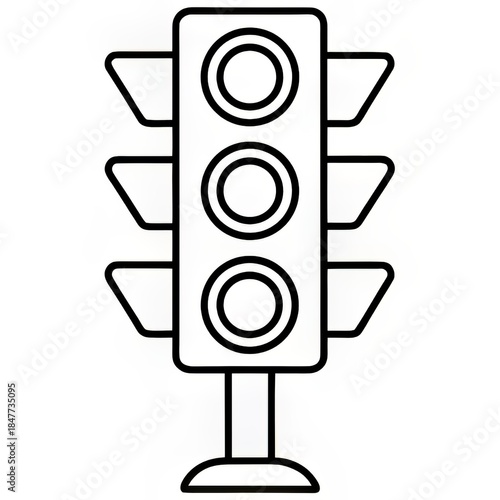traffic signal line art symbol