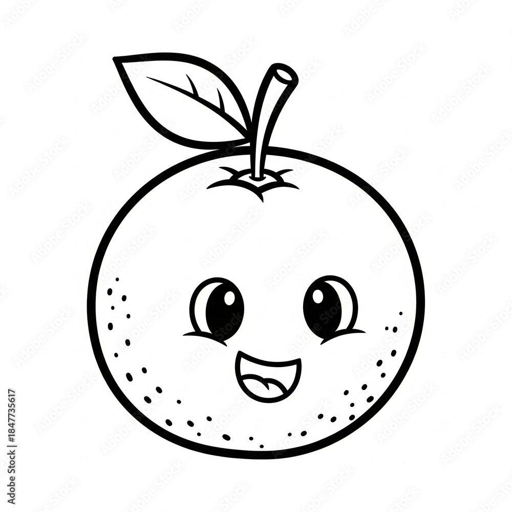 Fototapeta premium Orange catoon illustration 