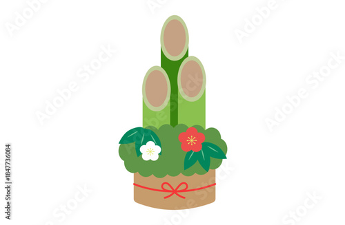 お正月の門松のアイコンイラスト