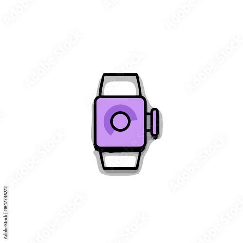 Icon smartwatch illustration in purple color on white background  