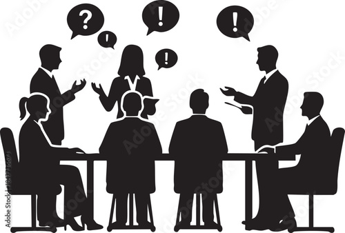 Colleagues Brainstorming Around Table in Office Meeting