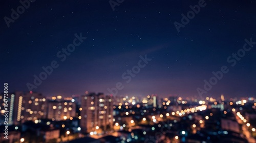 Wallpaper Mural City Lights Bokeh Under a Starry Night Sky Torontodigital.ca