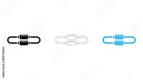 Cable extension kit icon depicting a solution for extending power and data cable reach