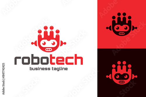 drop robot logo vector
