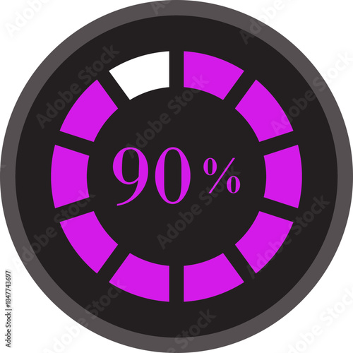 Percentage infographics Circle Loading Progress Icon. Circle loading and circle progress collection. Set of circle percentage diagrams for infographics. Download progress. Collection Loading status.