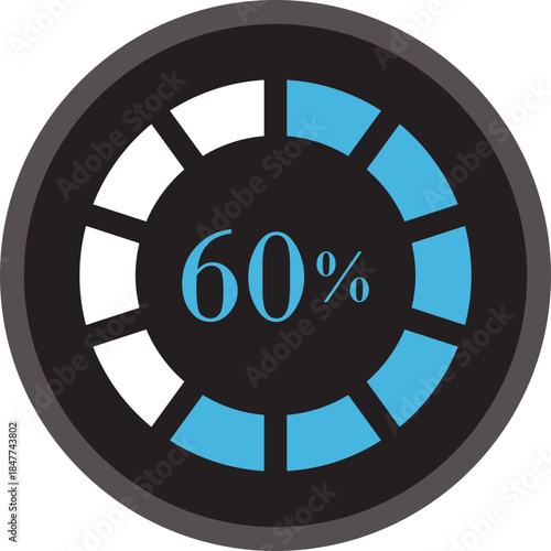 Percentage infographics Circle Loading Progress Icon. Circle loading and circle progress collection. Set of circle percentage diagrams for infographics. Download progress. Collection Loading status.