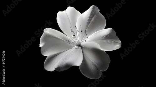 white flower on black background