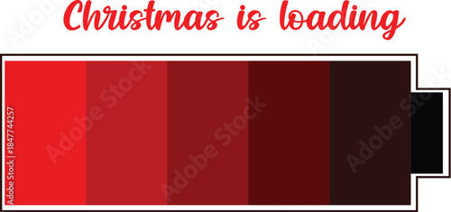 Christmas is loading festive battery icon with red gradient – PNG and solid vector EPS available