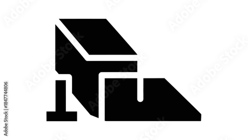 Minimalist Monochrome Icon Depicting a Seated Rocking Chair with Modern Design Elements