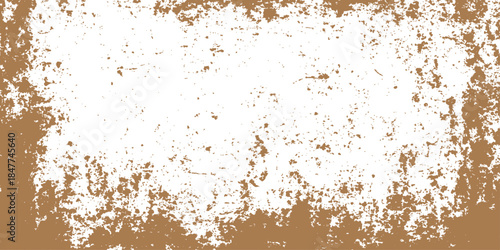 An aged rusty metal surface featuring a vintage grunge texture with a dirty brown pattern and rough weathered paint on an old antique wallpaper design