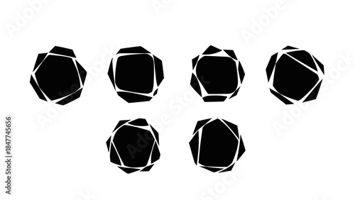 Abstract Geometric Shapes Black And White Minimalist Design Elements