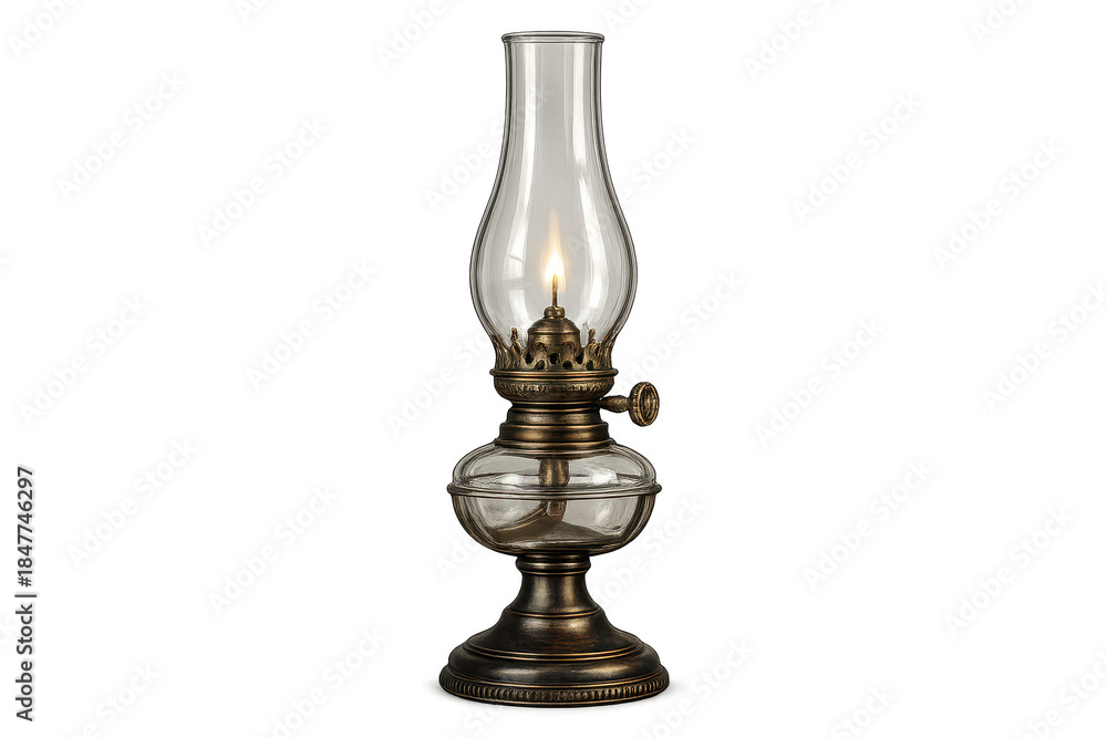 Fototapeta premium Vintage Oil Lamp with a transparent background for Graphics Design work