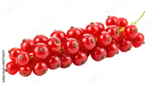 Vibrant red currant berries isolated PNG, fresh and juicy fruit on transparent background for healthy eating and summer designs