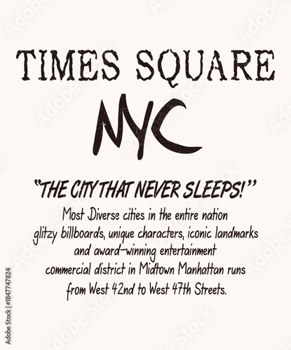 Times Square NYC typography  The City That Never Sleeps urban lettering