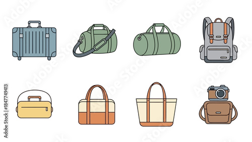 A collection of diverse travel bags and luggage for all your journeys and adventures