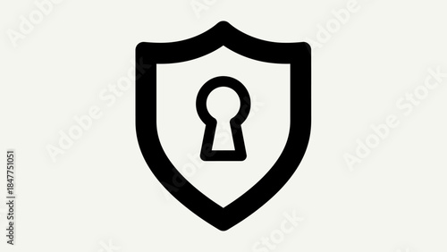 Minimalist Shield Icon Representing Security and Protection for Digital or Physical Safety