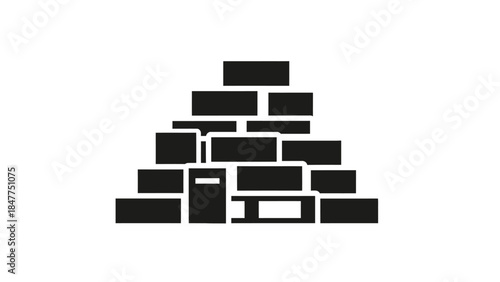 Minimalist silhouette of a brick wall illustrating construction and urban design principles
