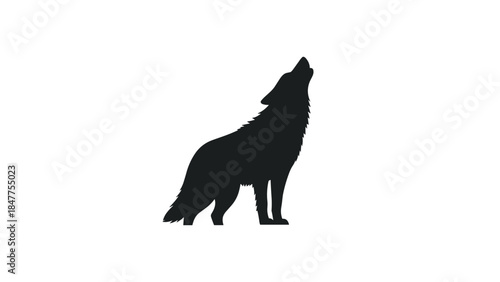 Silhouette of a Howling Wolf.